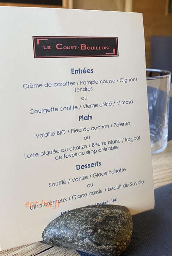 Le Court Bouillon — carte page 1