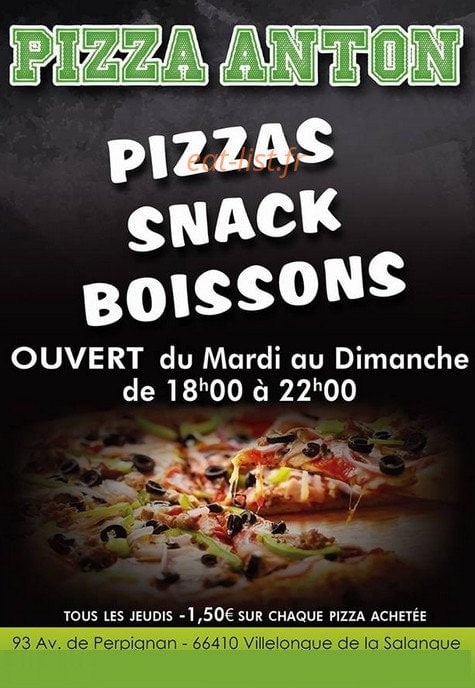 Pizza Anton — carte page 1