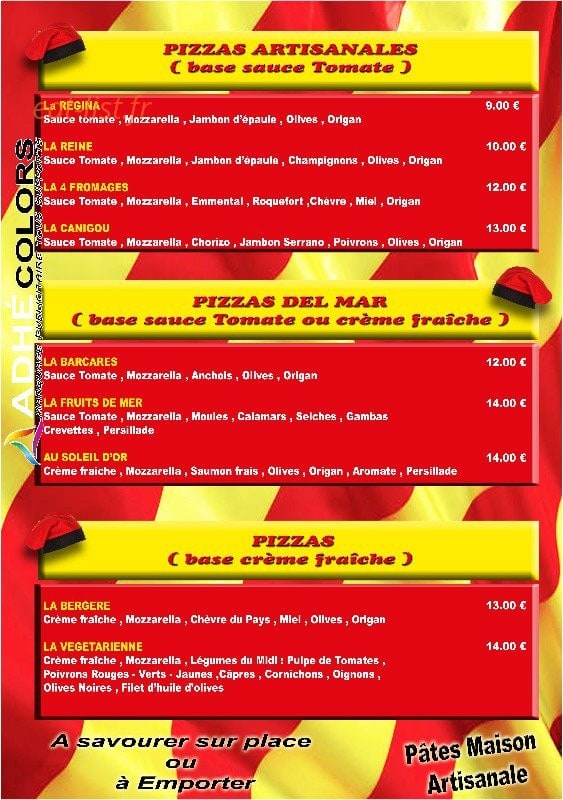 Au Sang & Or — carte page 3