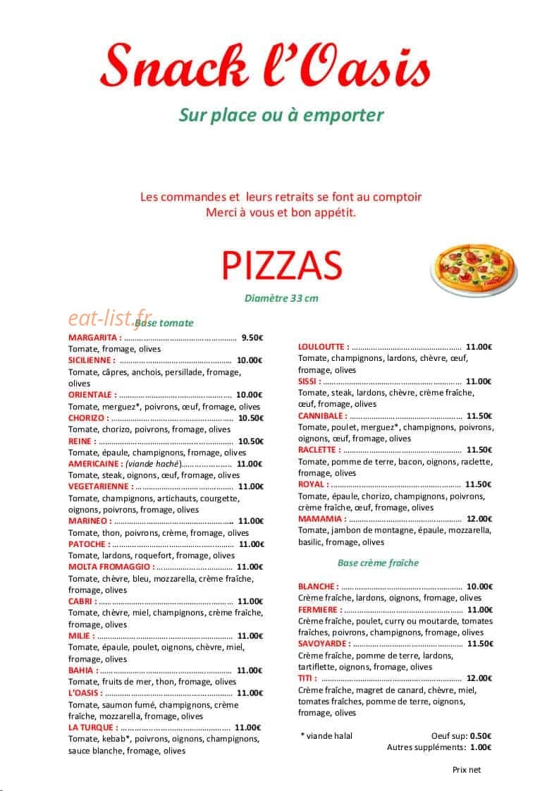 L'Oasis — carte page 1