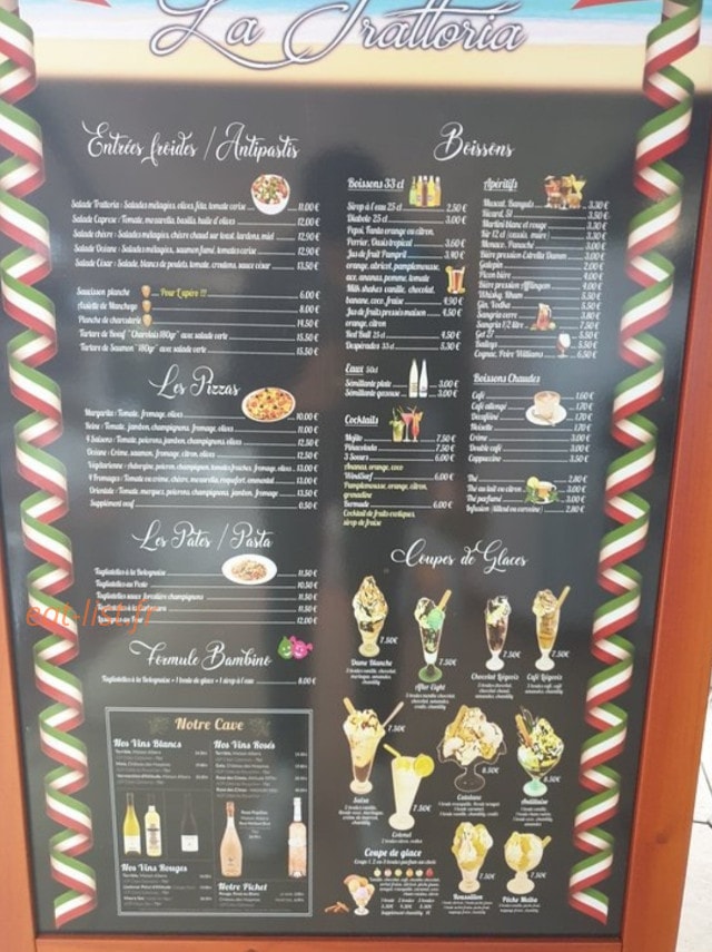La Trattoria — carte page 1