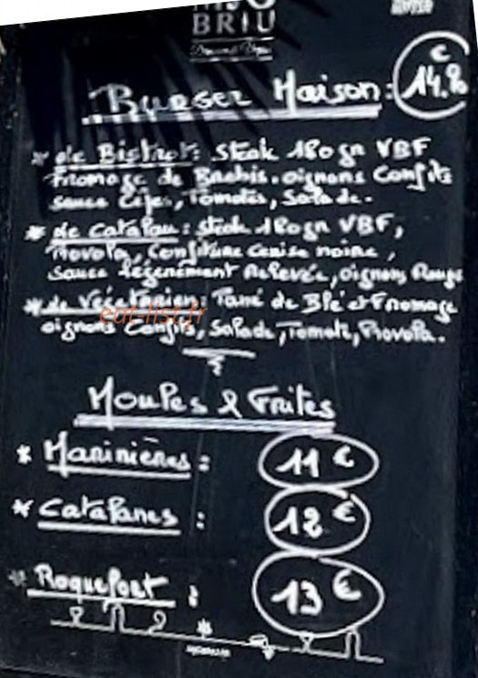 Le Bistrot de la Marina — carte page 1