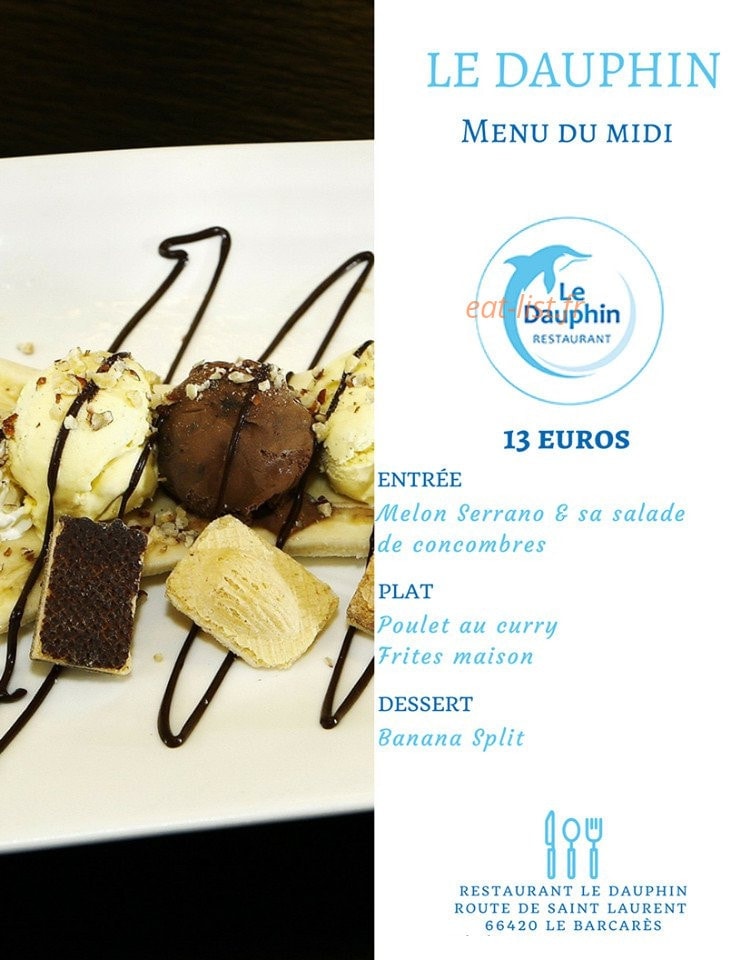 Le Dauphin Restaurant — carte page 1