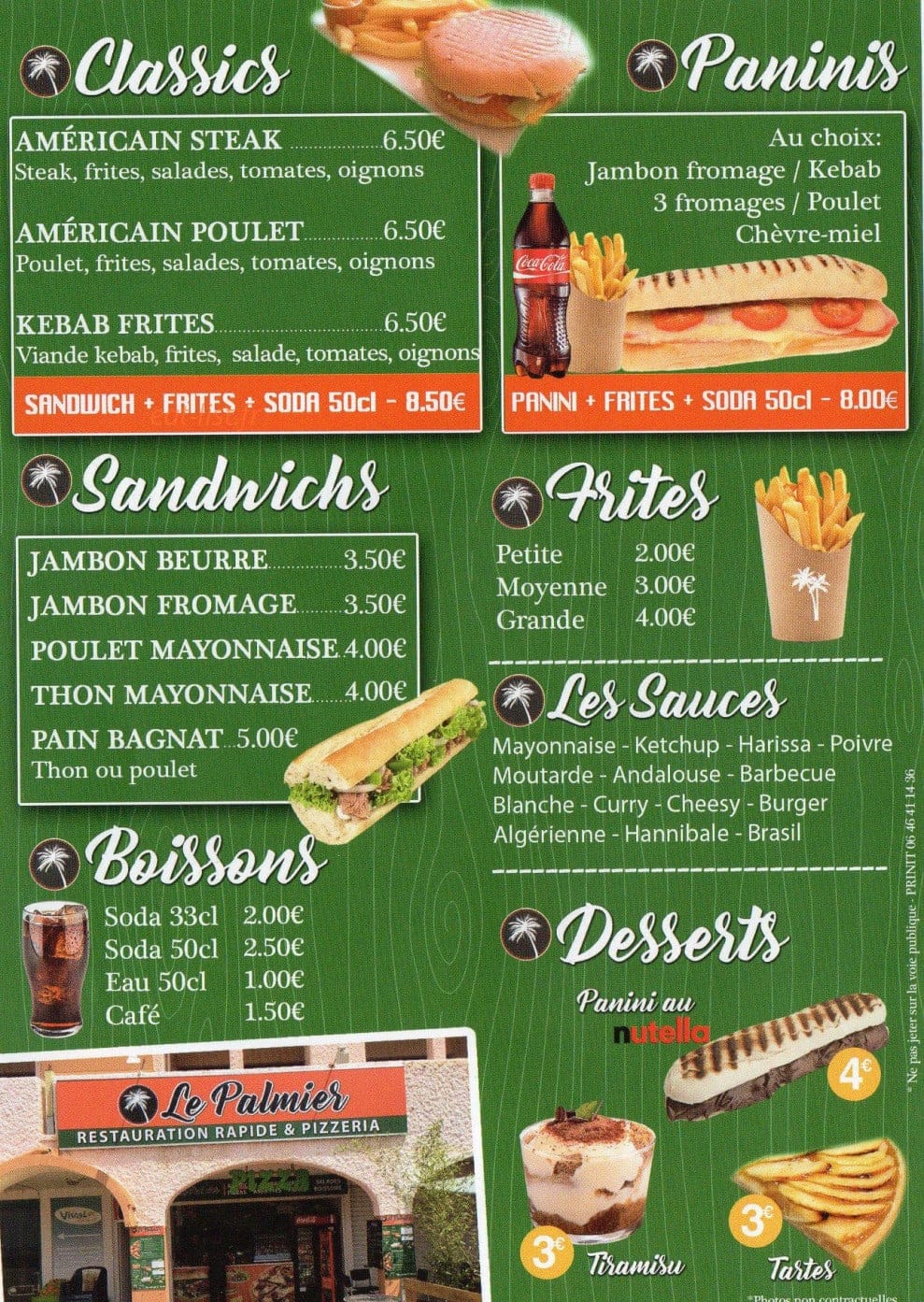 Le Palmier — carte page 4