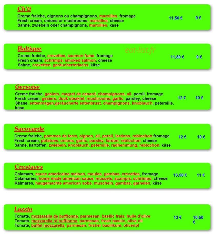 Pizza bellaria — carte page 4