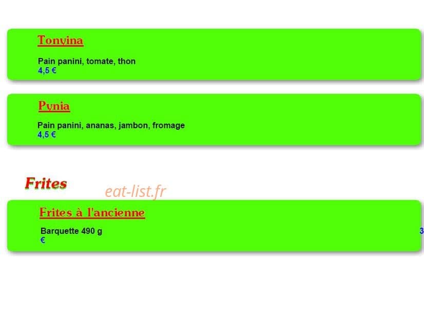 Pizza bellaria — carte page 7