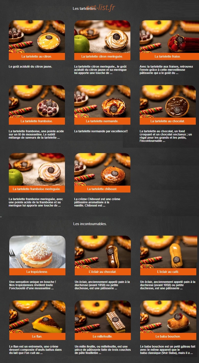 Le Pain du Jour — carte page 6