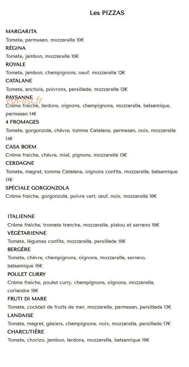 Casa Boem — carte page 1