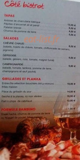 Le Bistroquet — carte page 1