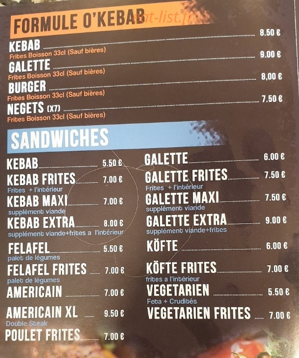 O' kebab — carte page 3