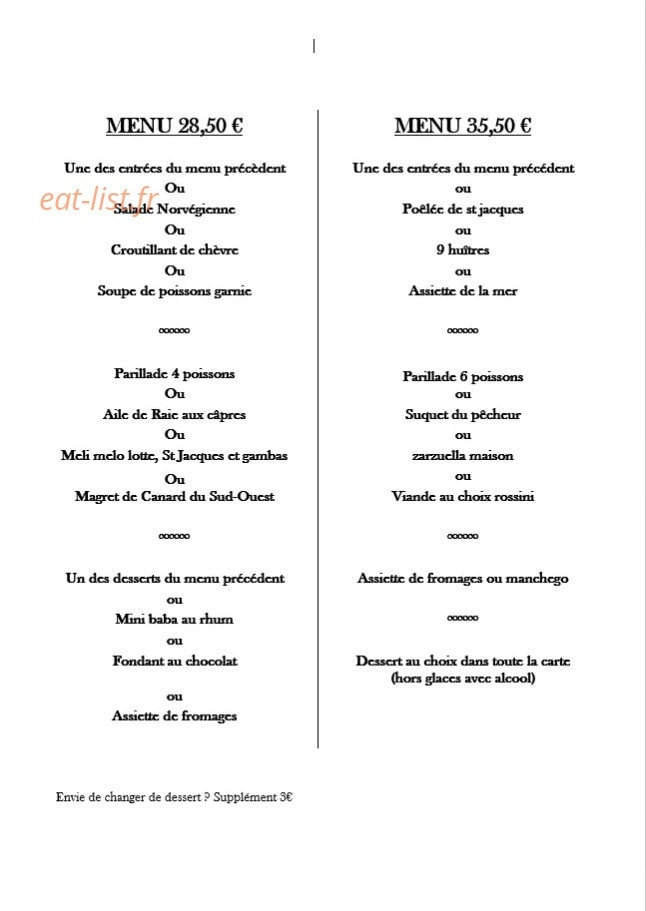 Carte et menu de Can Mylia à Sainte Marie — Suite menus