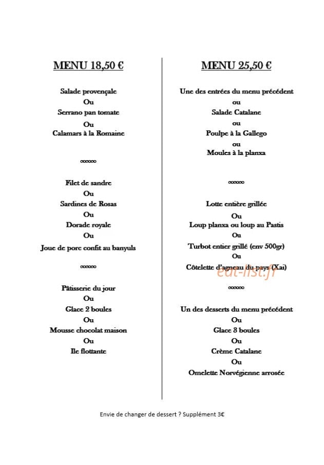 Carte et menu de Can Mylia à Sainte Marie — Menus