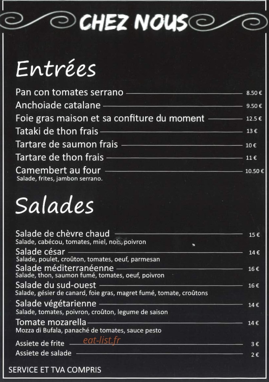 Chez Nous — carte page 1