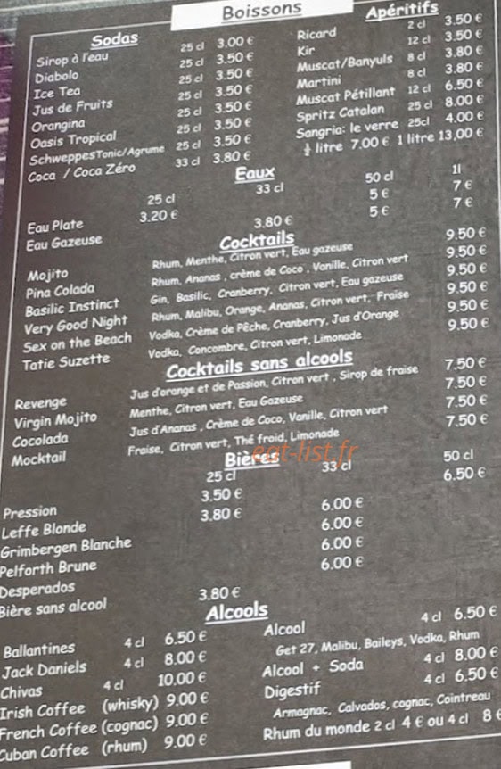 Kuta Café — carte page 8