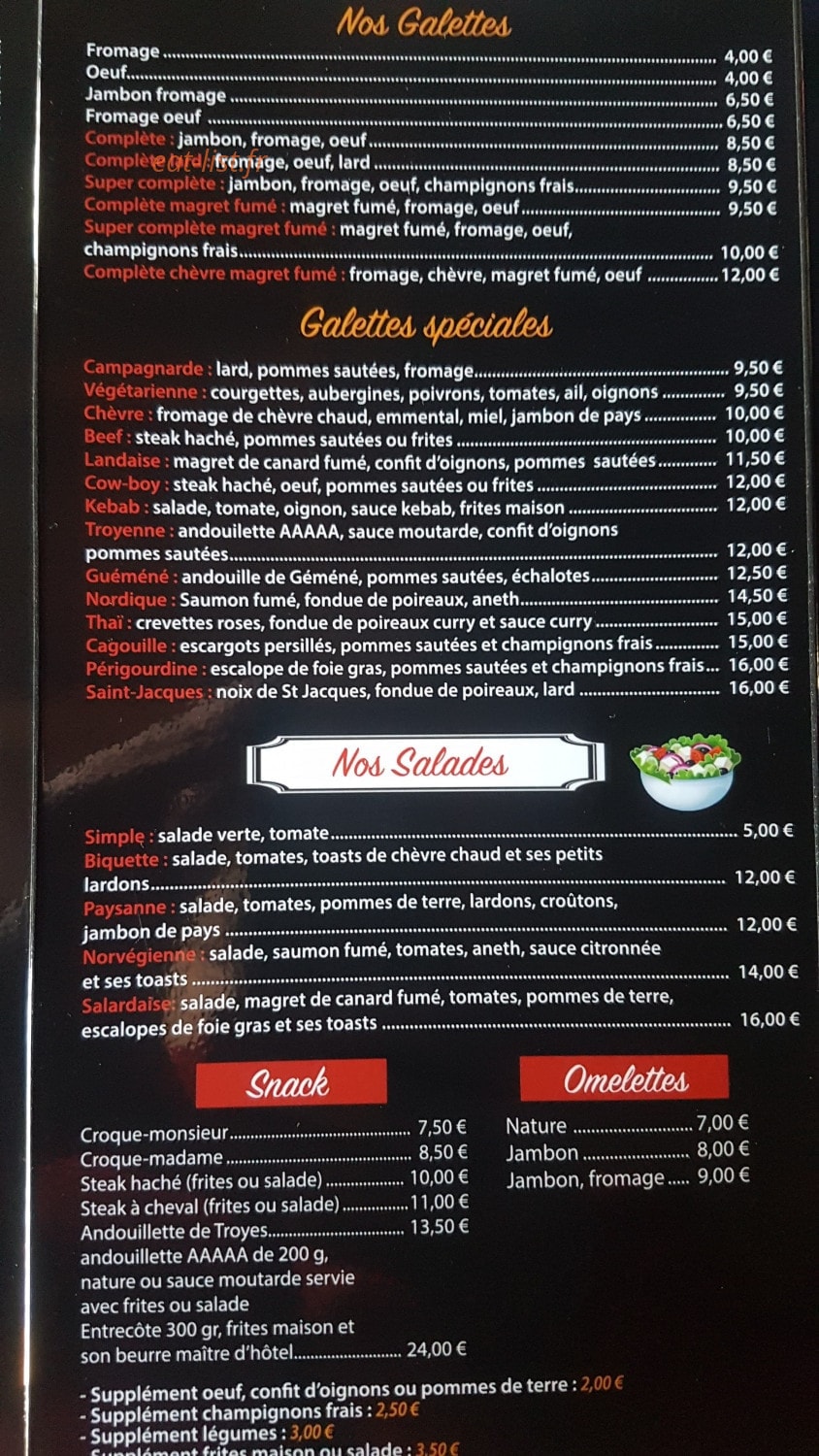 La Crêp'rie — carte page 1
