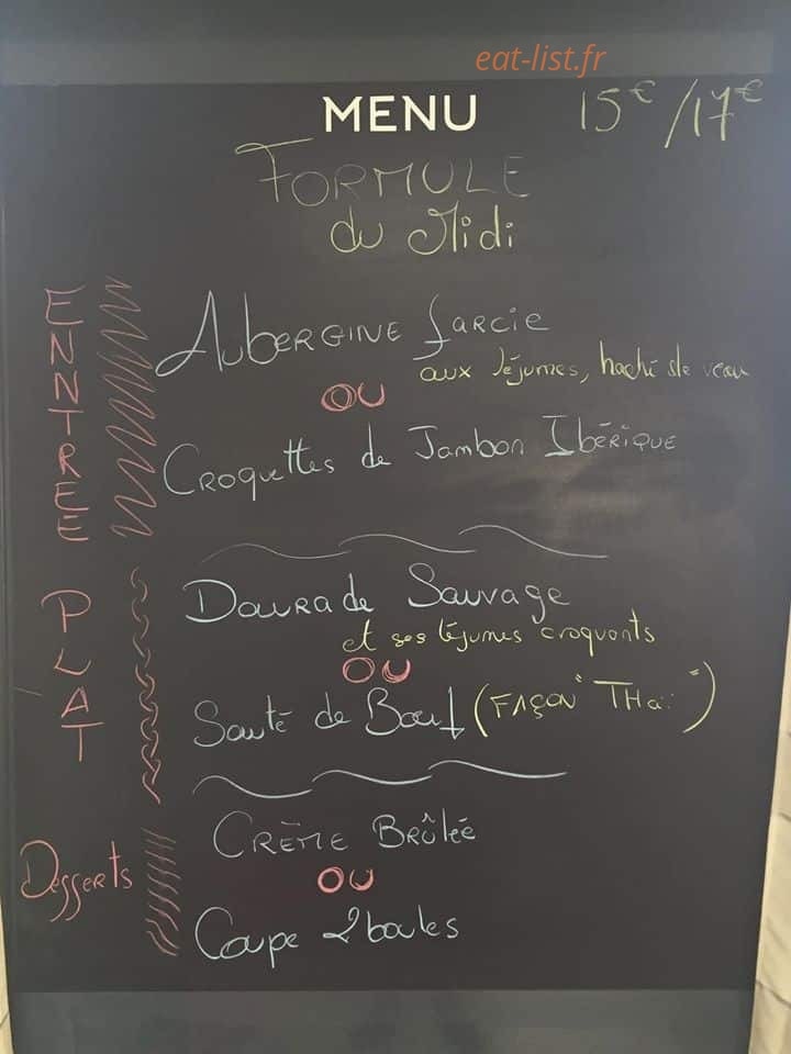 Carte et menu de Le Caribean à Sainte Marie — Exemple de menu