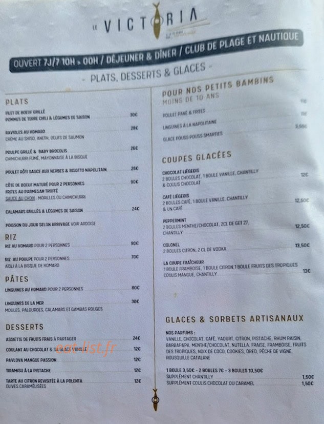 Le Victoria — carte page 1