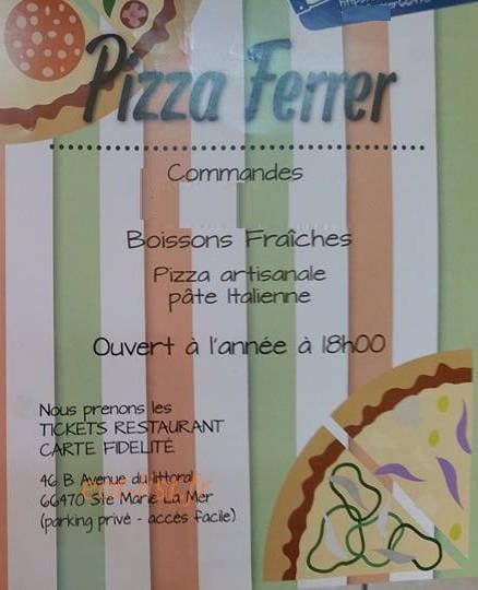 Pizza Ferrer — carte page 1