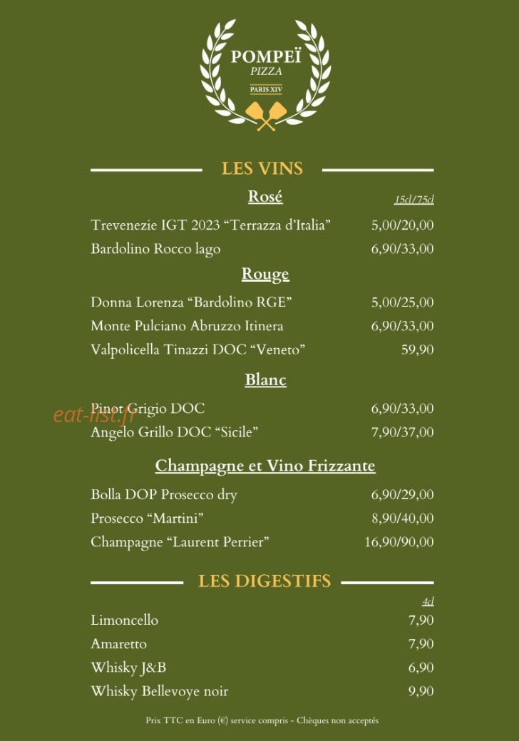 Pompeï Pizza — carte page 4