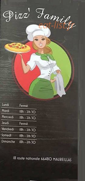 Pizz'Family — carte page 1