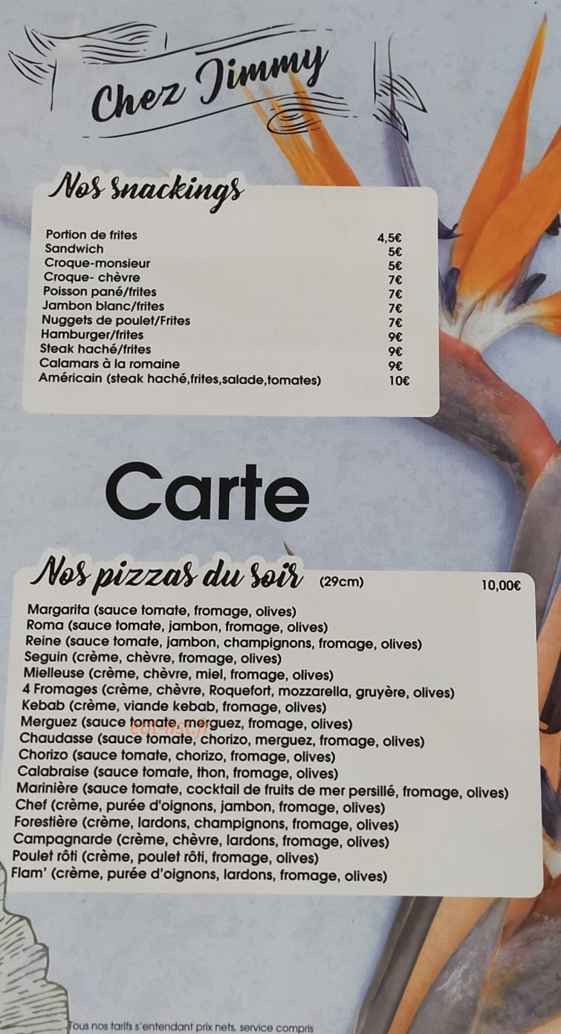 Chez Jimmy — carte page 2