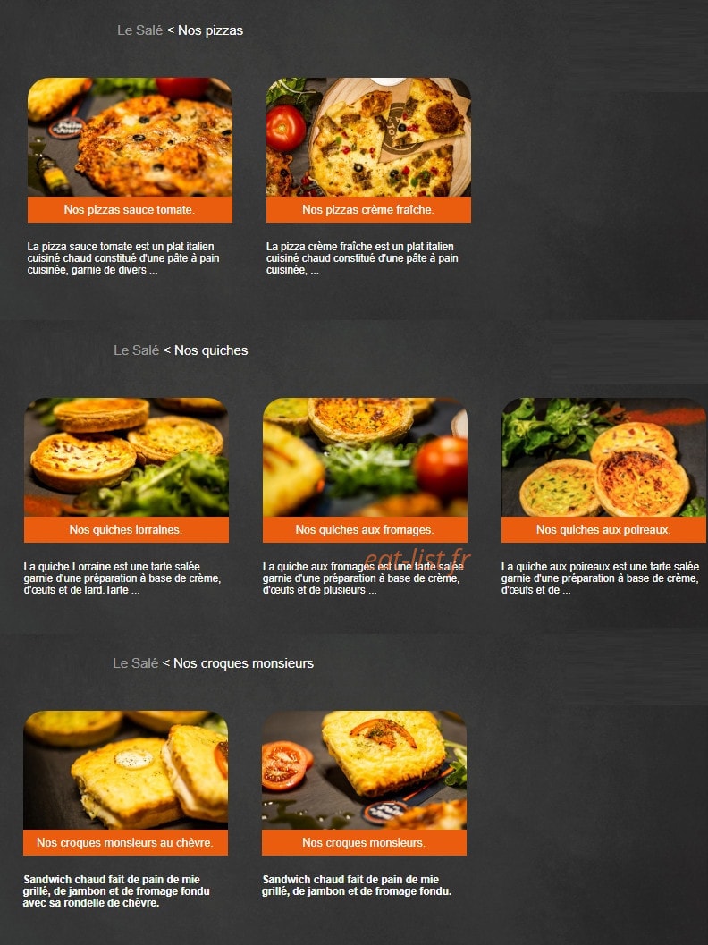 Le Pain du Jour — carte page 4