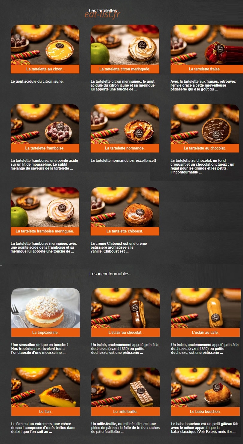 Le Pain du Jour — carte page 6