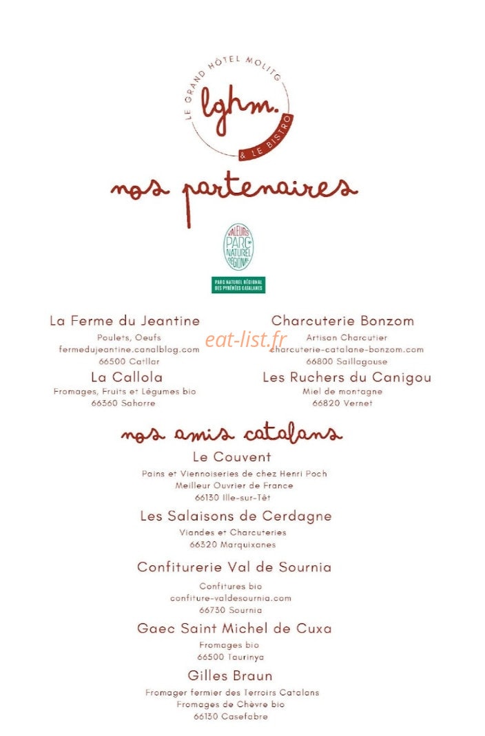 Bistro Casals — carte page 2