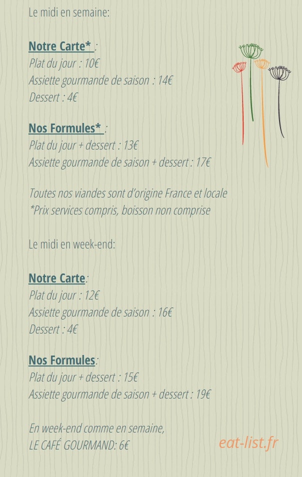 Bistrot la Castellane — carte page 1