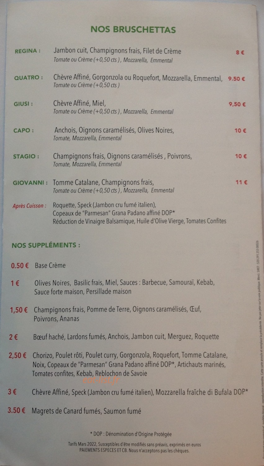 A La Pizza Zia — carte page 6