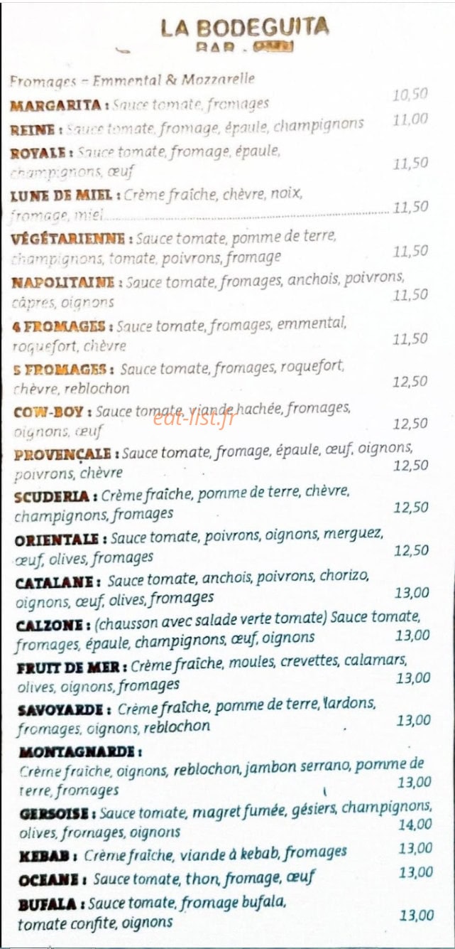La Bodeguita — carte page 1