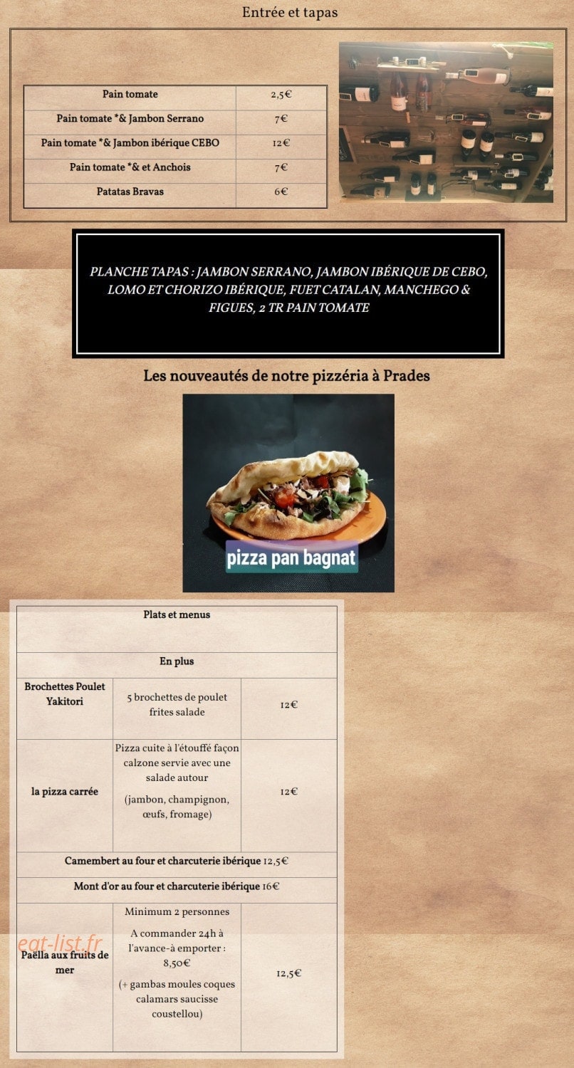 La Pizzaterie — carte page 1