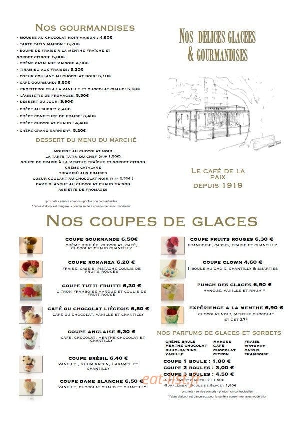 Le cafe de la paix — carte page 3
