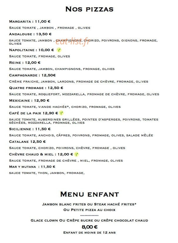 Le cafe de la paix — carte page 1