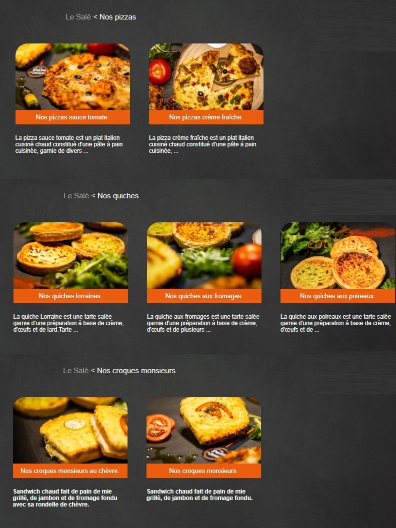Le Pain du Jour — carte page 4