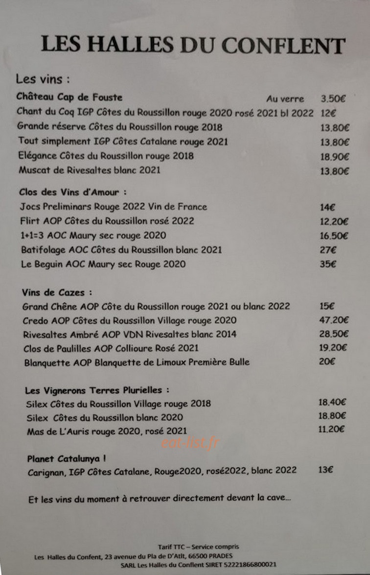 Les Halles du Conflent — carte page 1