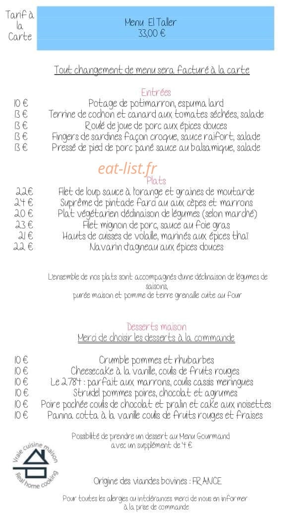 El Taller — carte page 1