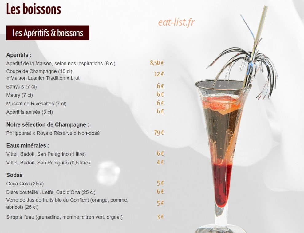 Auberge Saint Paul — carte page 5