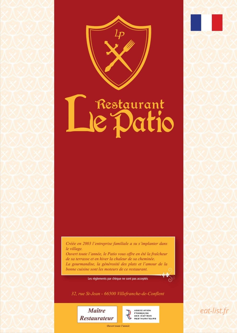 Le Patio — carte page 1