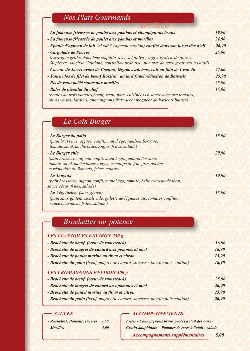 Le Patio — carte page 3
