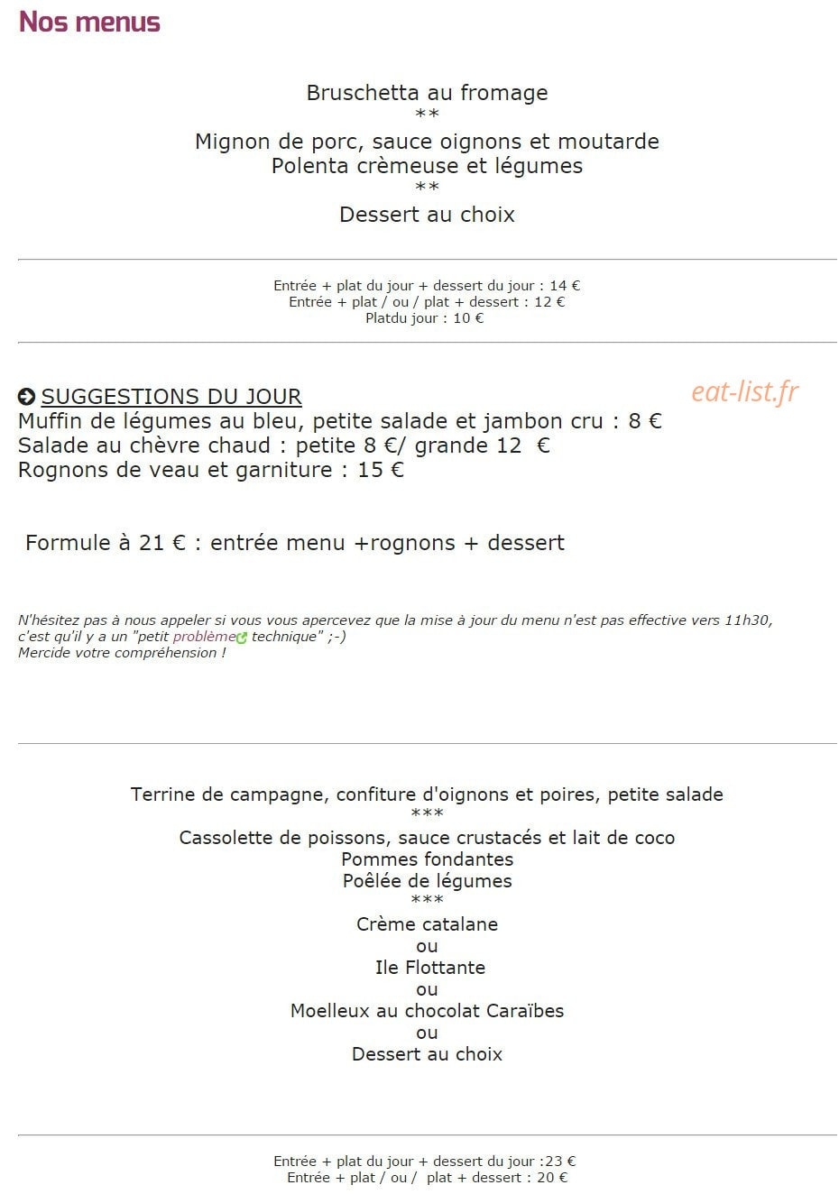 La Brasserie 66 — carte page 2