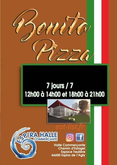 Bénito Pizza — carte page 1