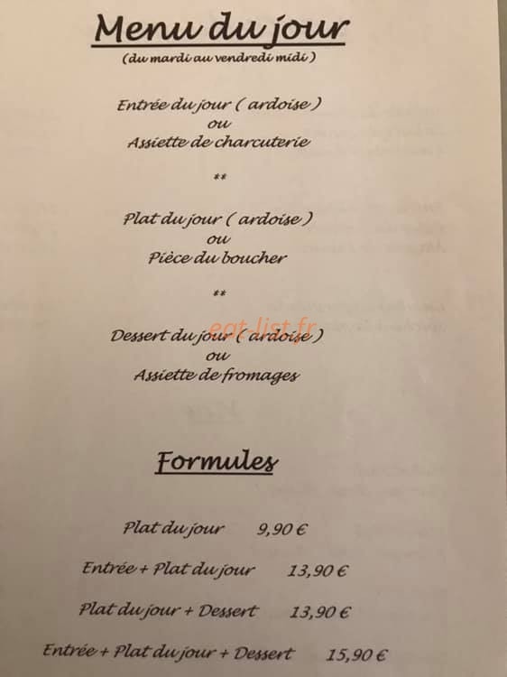 Ô Bistrot d'Aqui — carte page 1