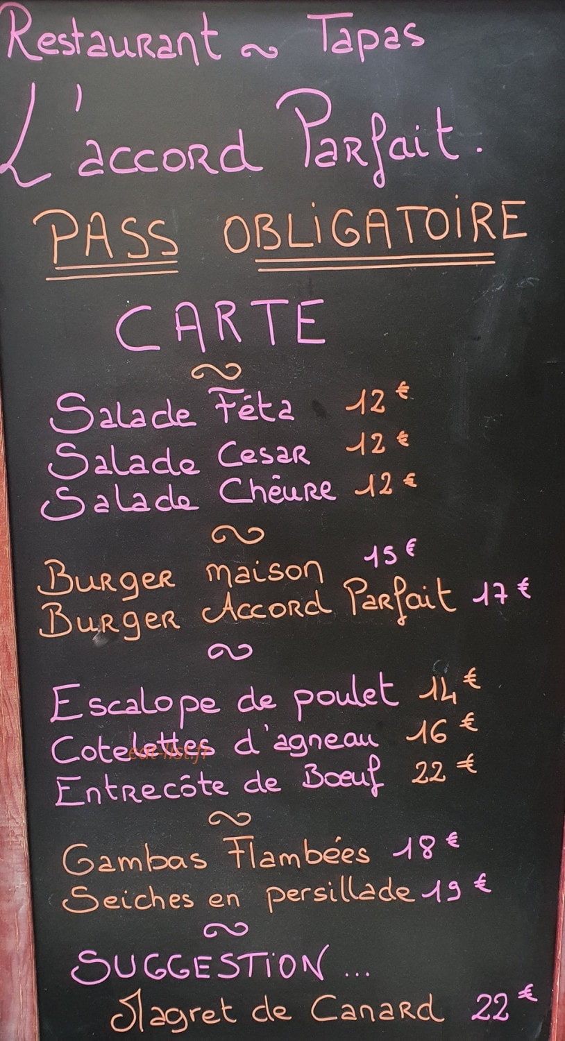 L'accord Parfait — carte page 1