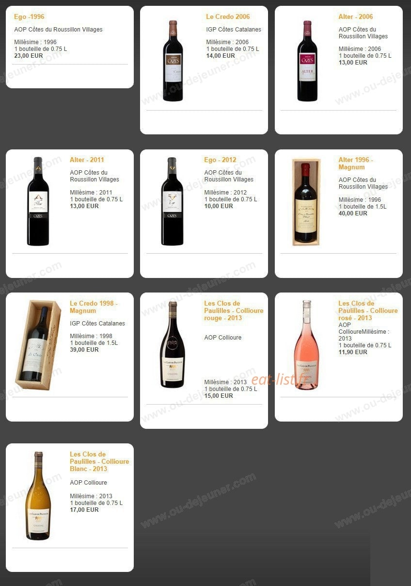 La Table d'Aimé — carte page 2
