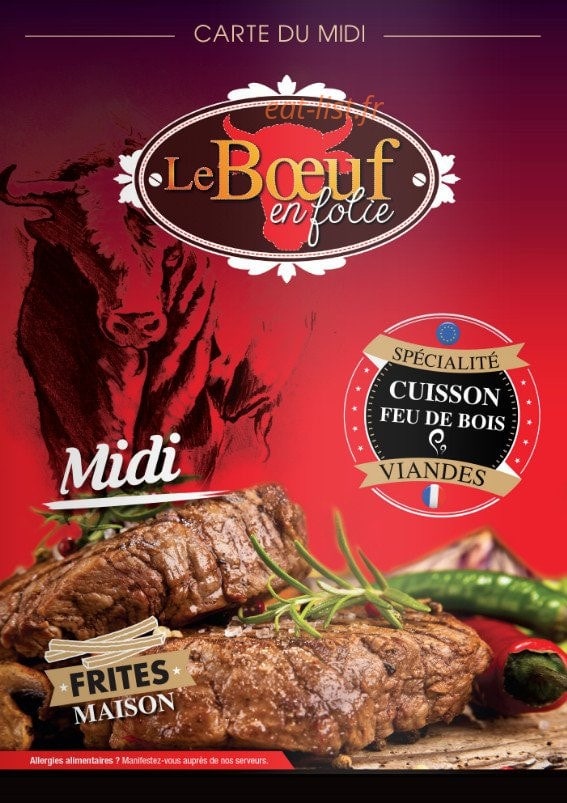 Carte et menu Le Boeuf en Folie Rivesaltes