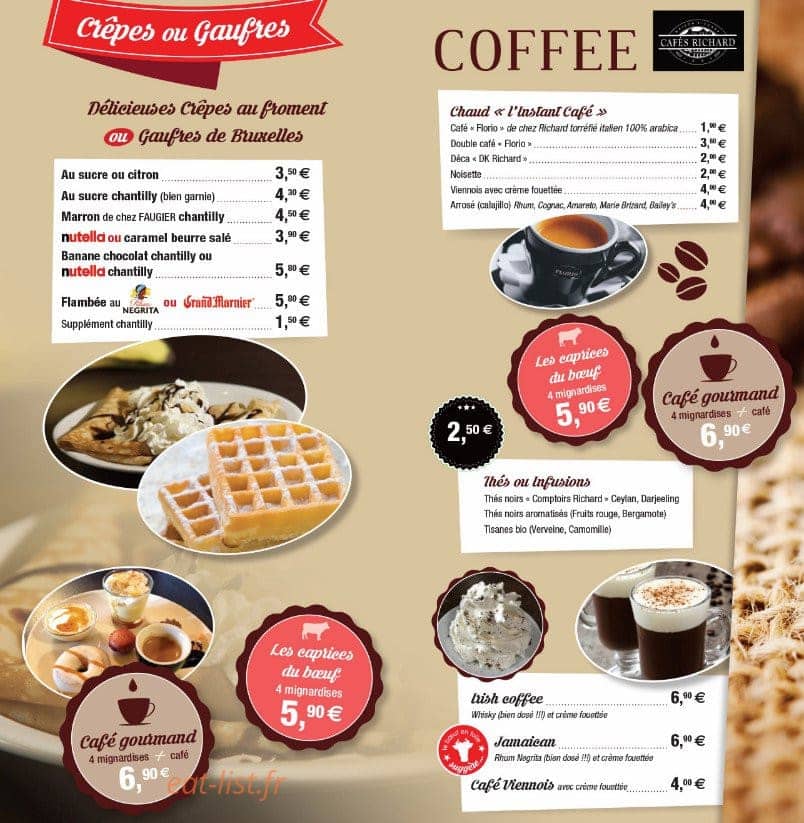 Carte et menu de Le Boeuf en Folie à Rivesaltes — Crêpes, gaufres et coiffe