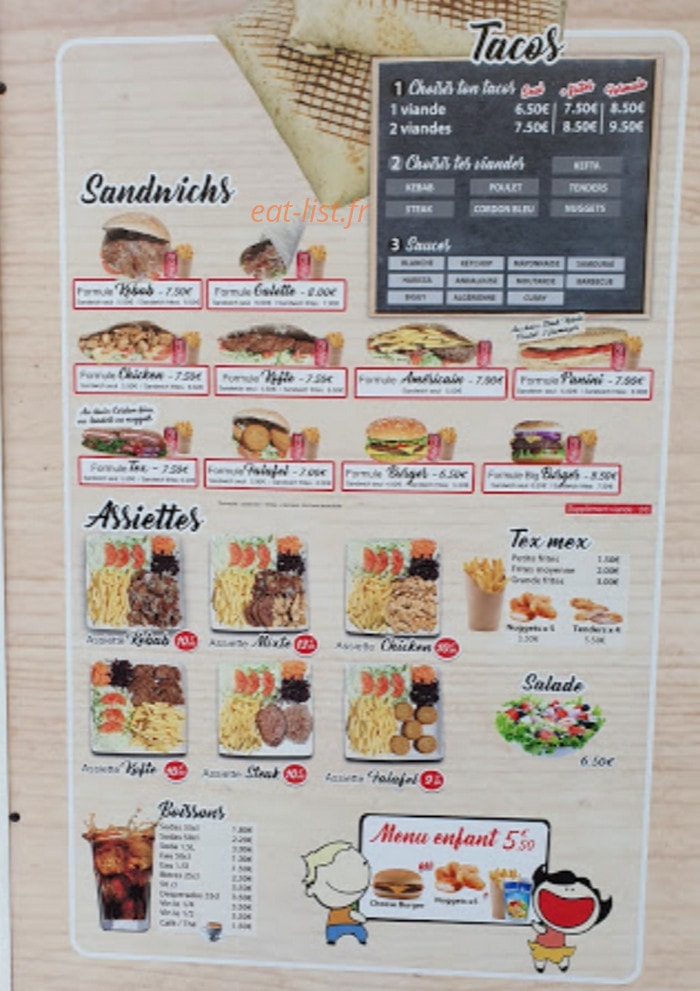 Planet kebab — carte page 1