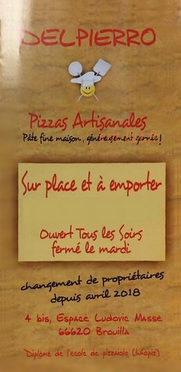 Pizza Delpierro — carte page 1