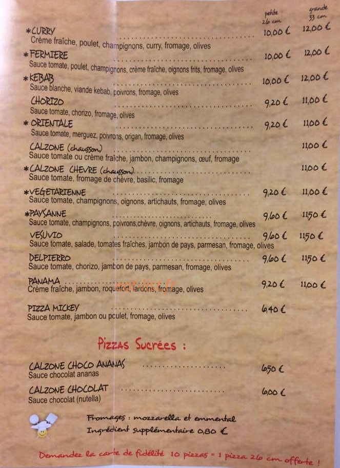 Pizza Delpierro — carte page 5